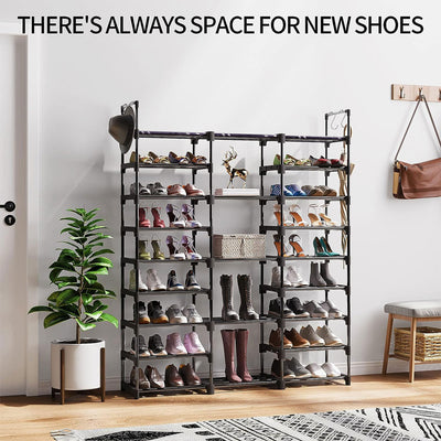 WOWLIVE 9 Tier Shoe Rack, 50-55 Pair Shelf Storage Organizer, Black (For Parts) - VMInnovations