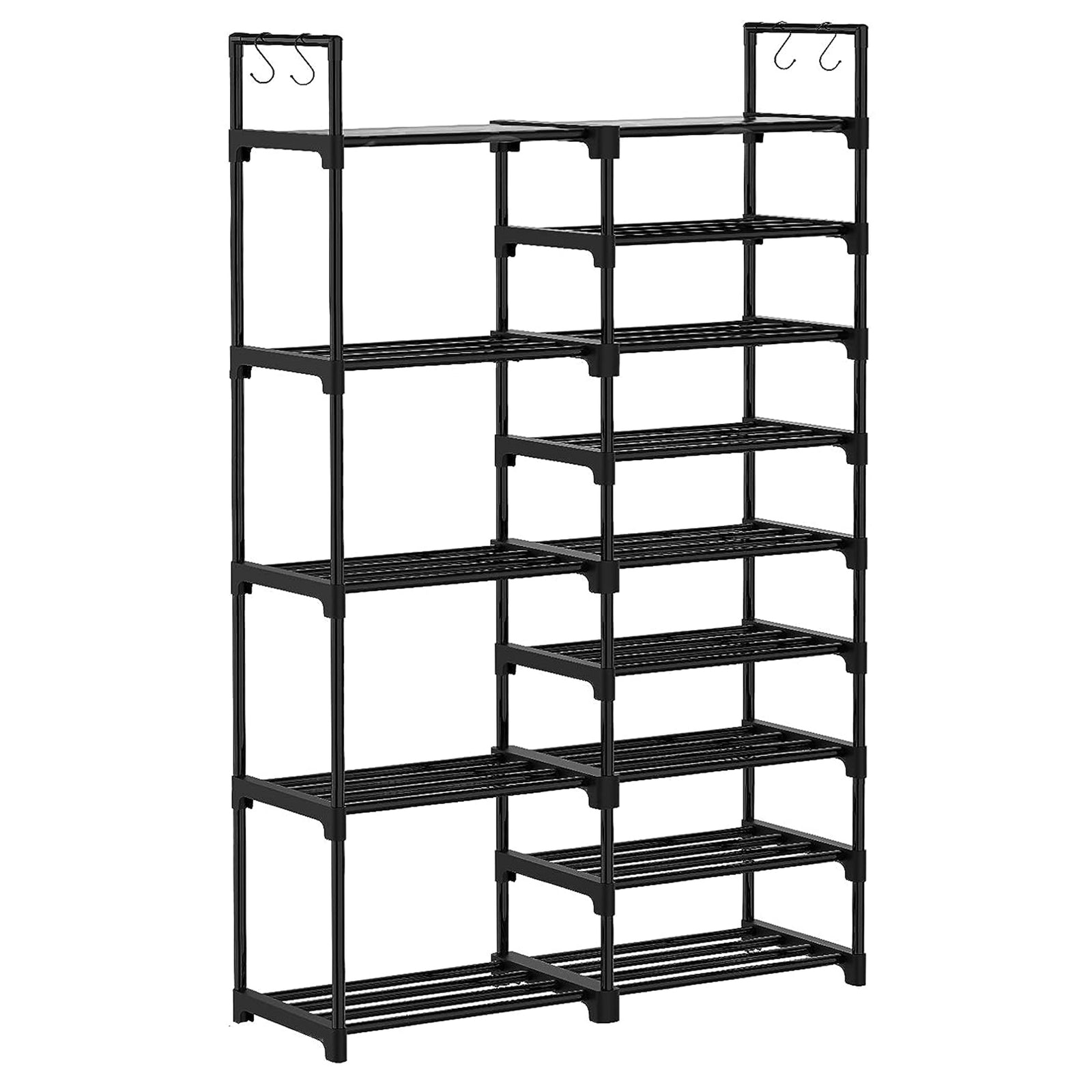 WOWLIVE 9 Tier Metal Shoe Rack, 30-35 Pair Shelf Organizer, Black (For Parts) - VMInnovations