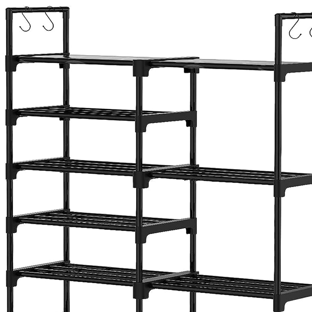 WOWLIVE 9 Tier Metal Shoe Rack, 30-35 Pair Shelf Organizer, Black (Used)