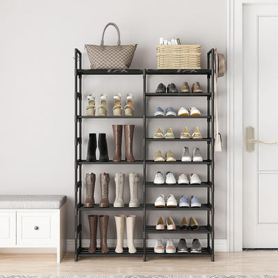 WOWLIVE 9 Tier Metal Shoe Rack, 30-35 Pair Shelf Organizer, Black (For Parts) - VMInnovations