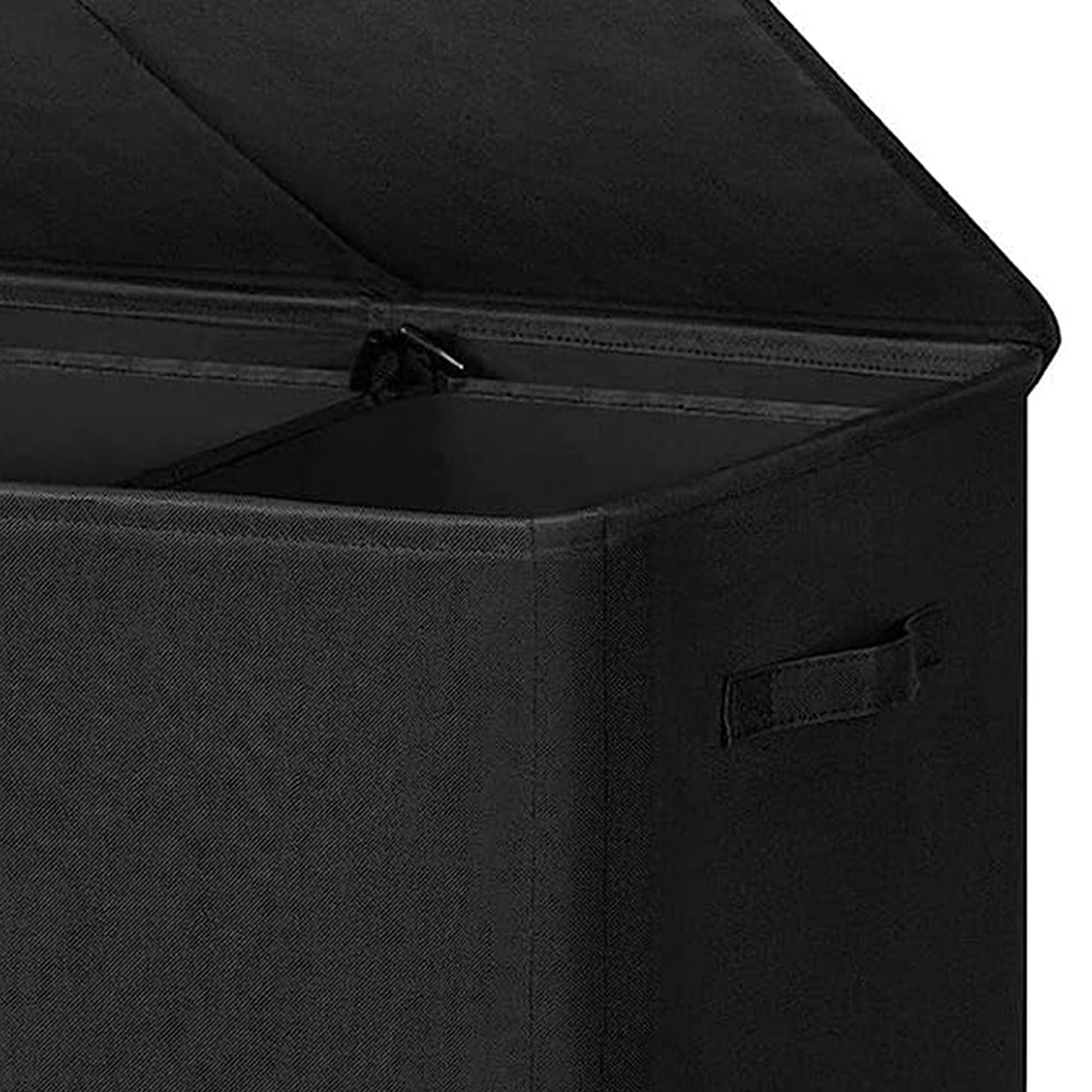 WOWLIVE 154L Fabric Double Hamper w/Lid and Removable Bags, Black (Open Box) - VMInnovations