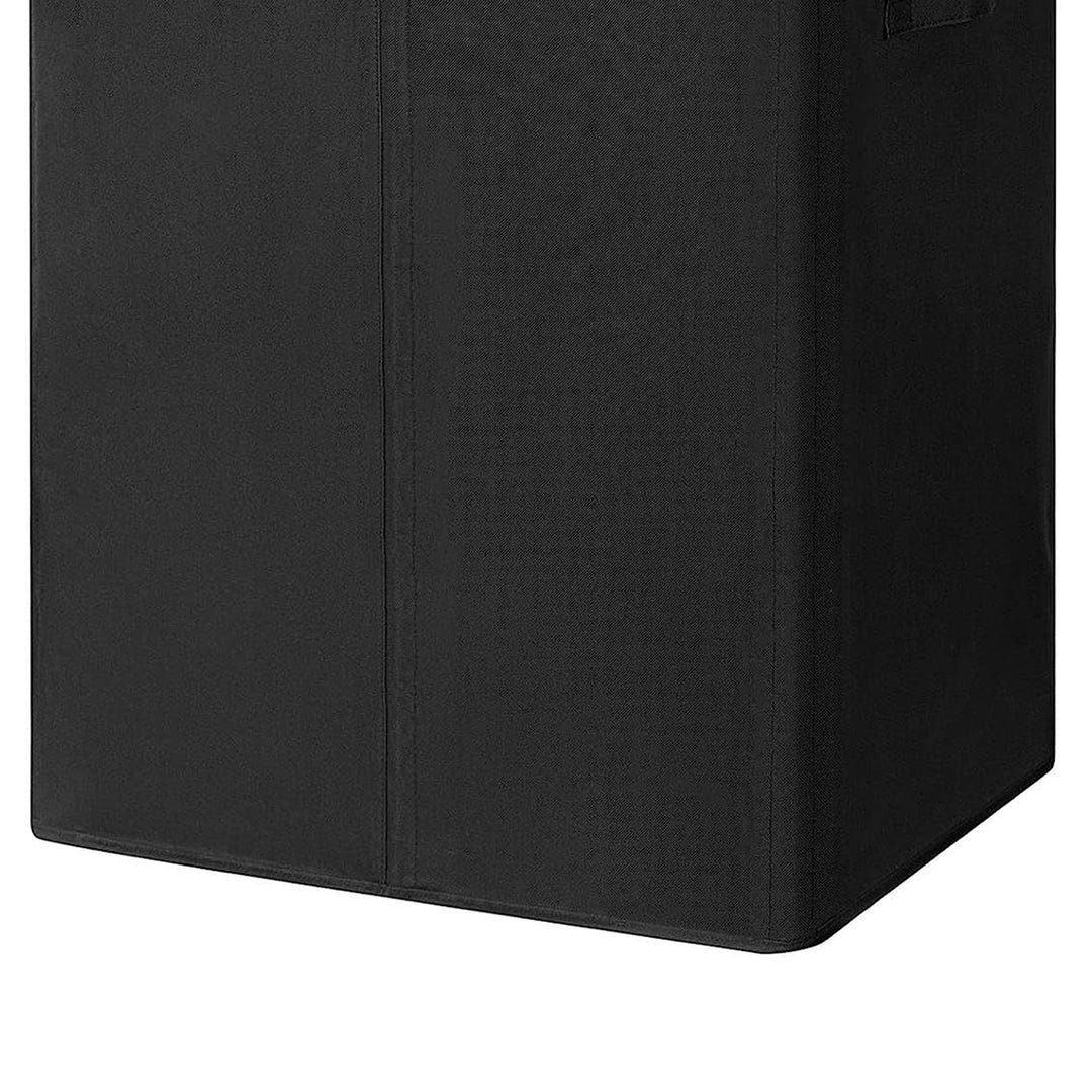 WOWLIVE 154L Fabric Double Hamper w/Lid and Removable Bags, Black (Open Box)