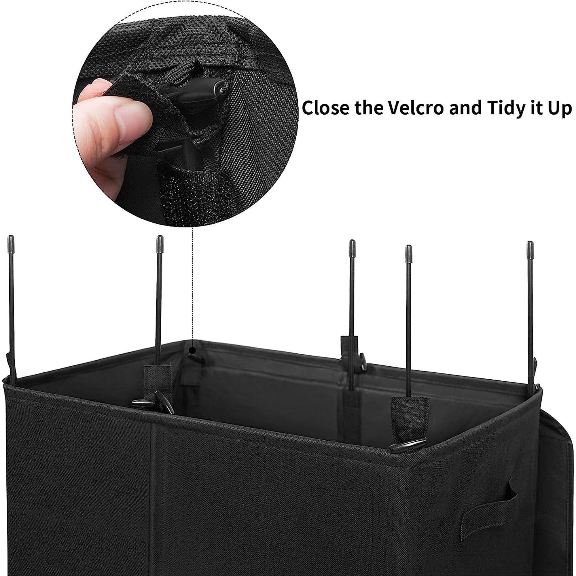 WOWLIVE 154L Fabric Double Hamper w/Lid and Removable Bags, Black (Open Box) - VMInnovations