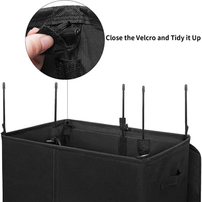 WOWLIVE 154L Fabric Double Hamper w/Lid and Removable Bags, Black (Open Box) - VMInnovations