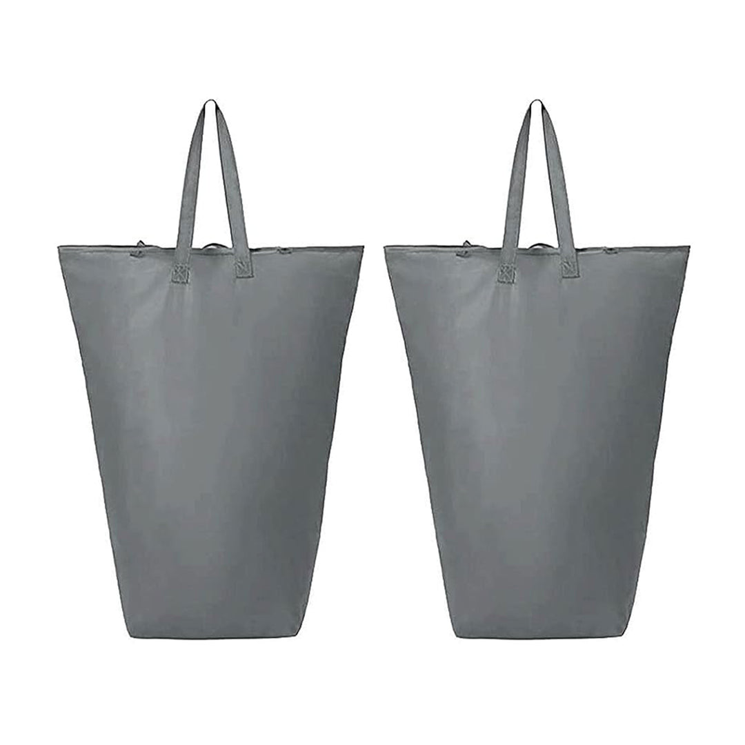 WOWLIVE 154L Fabric Double Laundry Hamper with Lid and Removable Bags, Gray