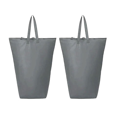 WOWLIVE 154L Fabric Double Laundry Hamper with Lid and Removable Bags, Gray - VMInnovations