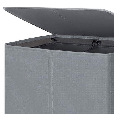 WOWLIVE 154L Fabric Double Laundry Hamper with Lid and Removable Bags, Gray - VMInnovations