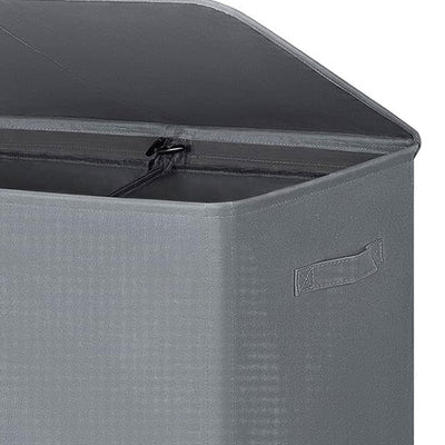 WOWLIVE 154L Fabric Double Laundry Hamper with Lid and Removable Bags, Gray - VMInnovations