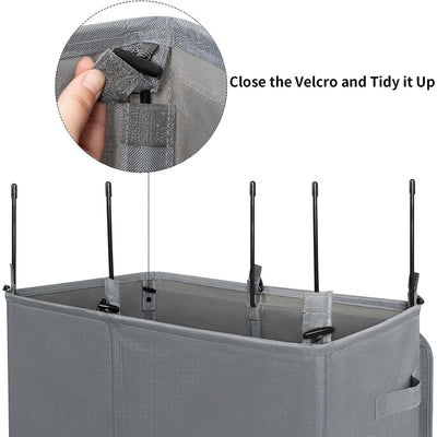 WOWLIVE 154L Fabric Double Laundry Hamper with Lid and Removable Bags, Gray - VMInnovations