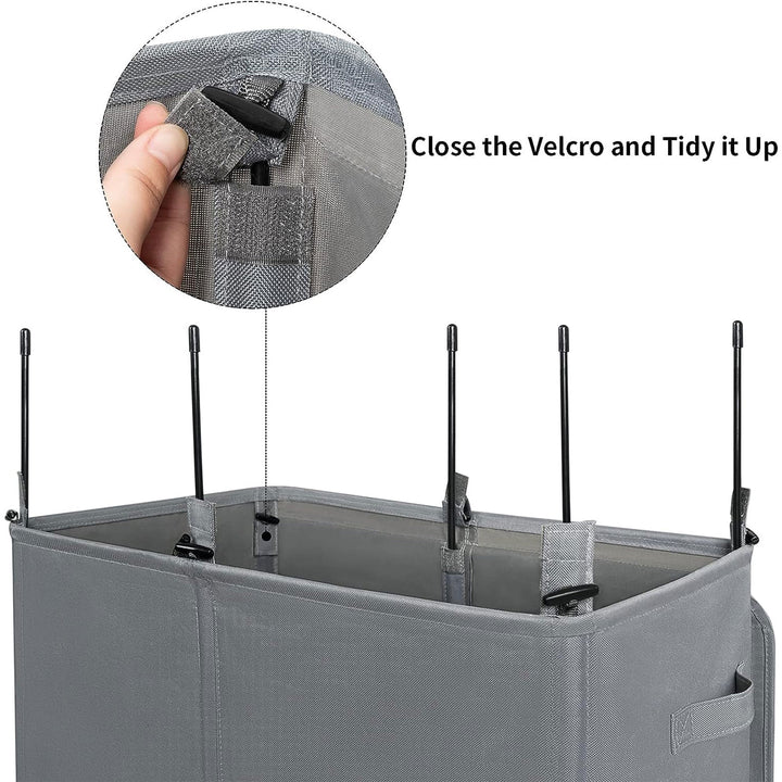 WOWLIVE 154L Fabric Double Laundry Hamper w/Lid & Removable Bags, Gray (Used) - VMInnovations