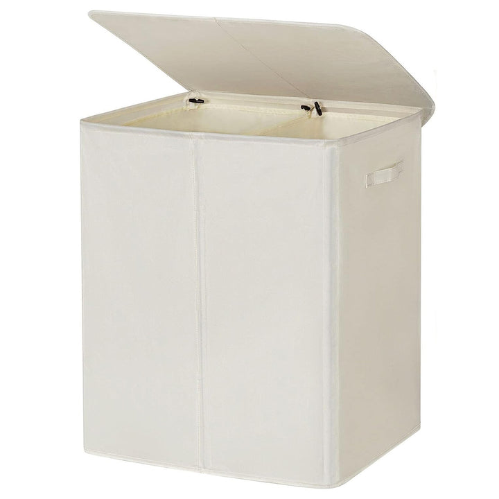 WOWLIVE 154L Double Laundry Hamper with Lid & Removable Bags, Beige (Open Box)