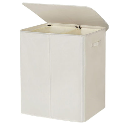 WOWLIVE 154L Double Laundry Hamper with Lid & Removable Bags, Beige (Open Box) - VMInnovations