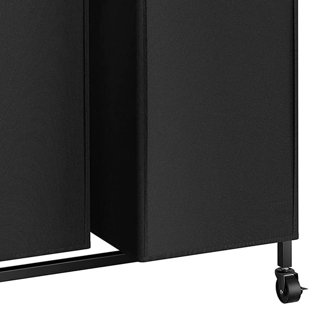 WOWLIVE Rolling 110L Double Laundry Hamper Basket w/Lid, Brown/Black (Open Box) - VMInnovations