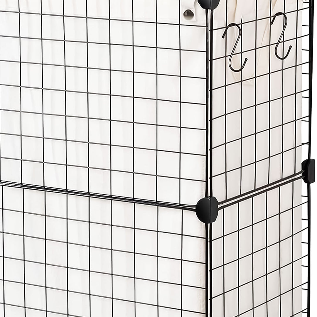 WOWLIVE 72L Iron Wire Laundry Hamper w/Lid, Wheels, & Removable Bag (Open Box) - VMInnovations