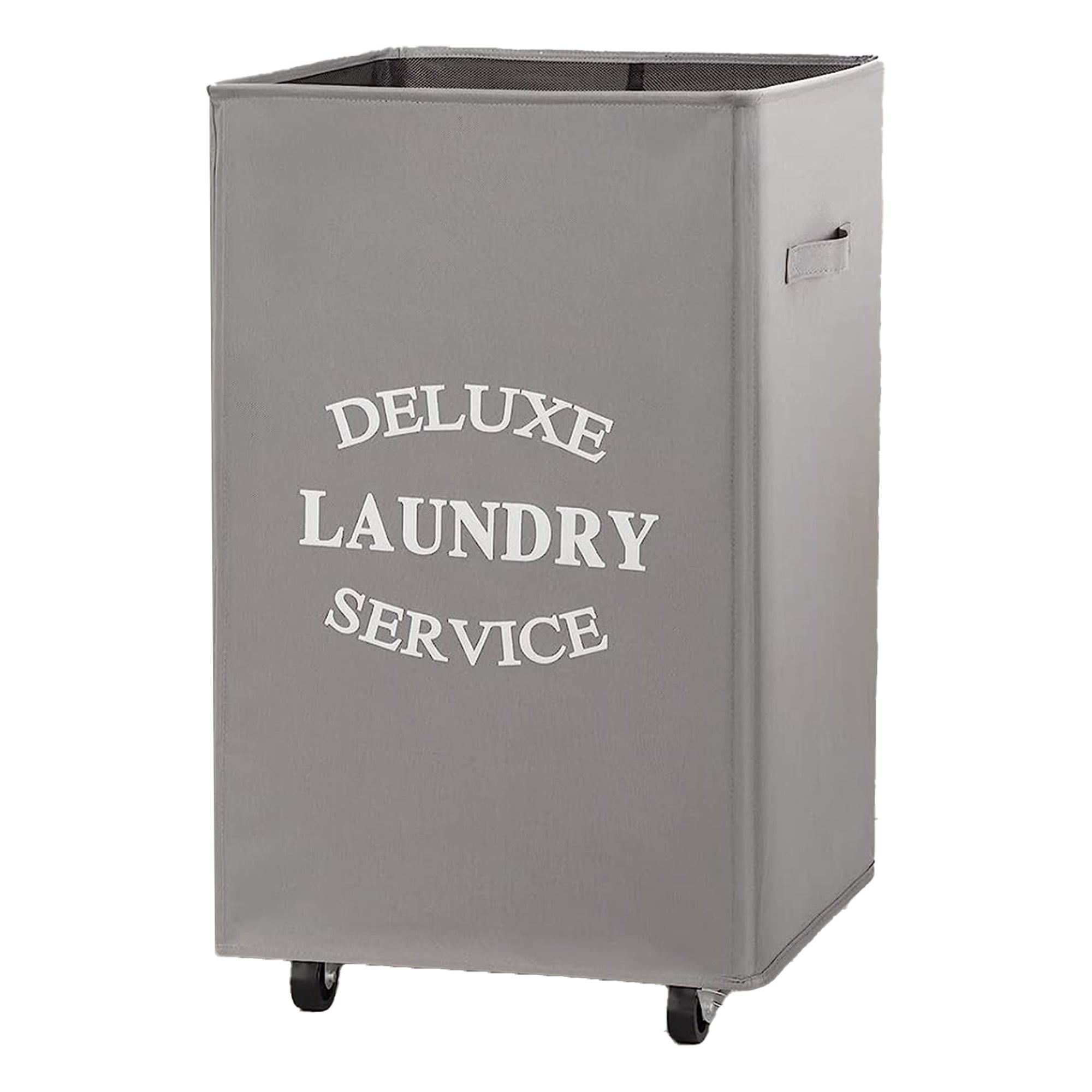 WOWLIVE 90L Foldable Rectangular Laundry Service Rolling Basket, Gray (Open Box) - VMInnovations