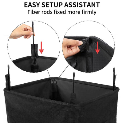 WOWLIVE 90L Foldable Deluxe Laundry Service Rolling Basket, Black (Used) - VMInnovations