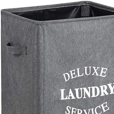 WOWLIVE 90L Deluxe Laundry Service Rolling Basket, Heathered Gray (Used)