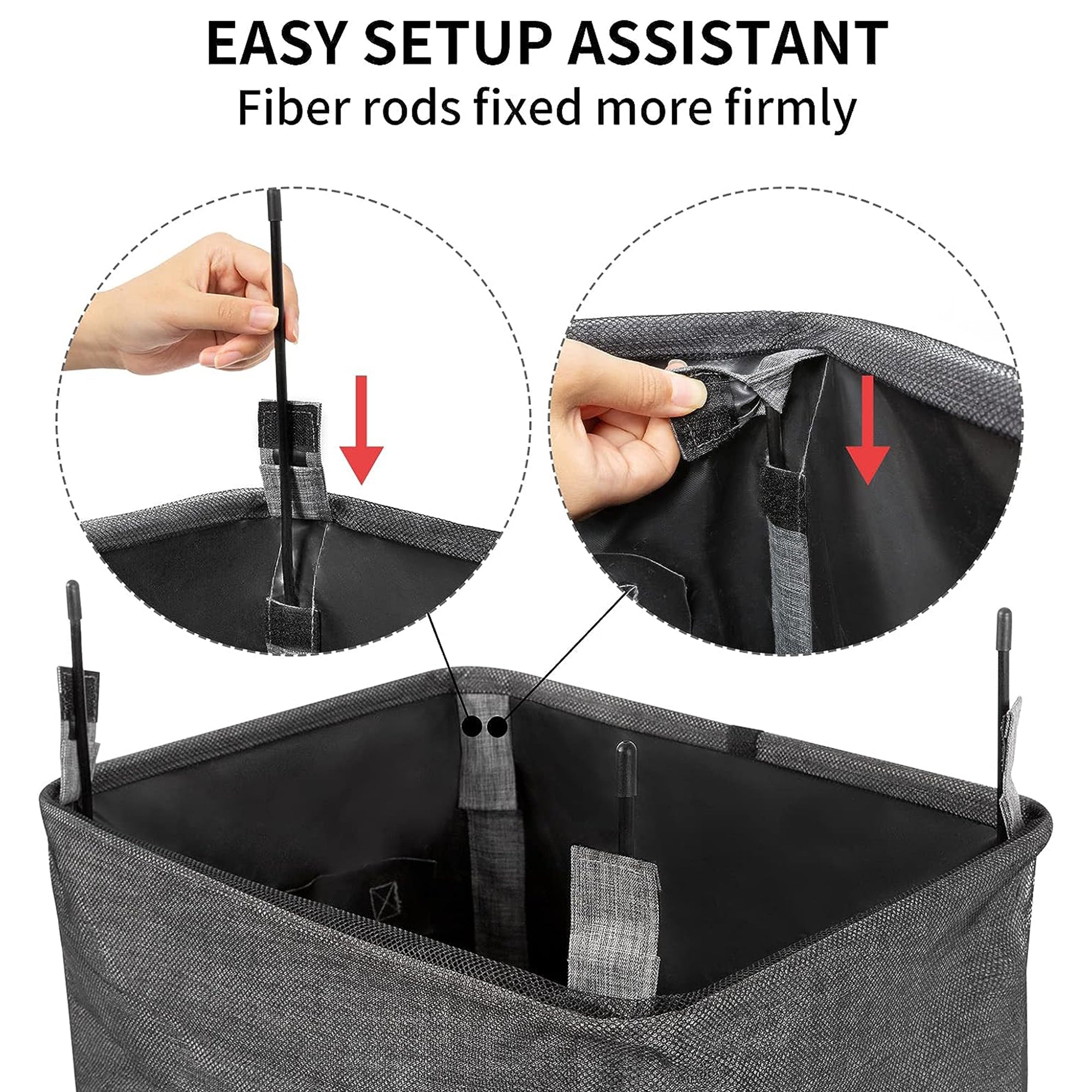 WOWLIVE 90L Rectangular Deluxe Laundry Service Rolling Basket, Heathered Gray - VMInnovations