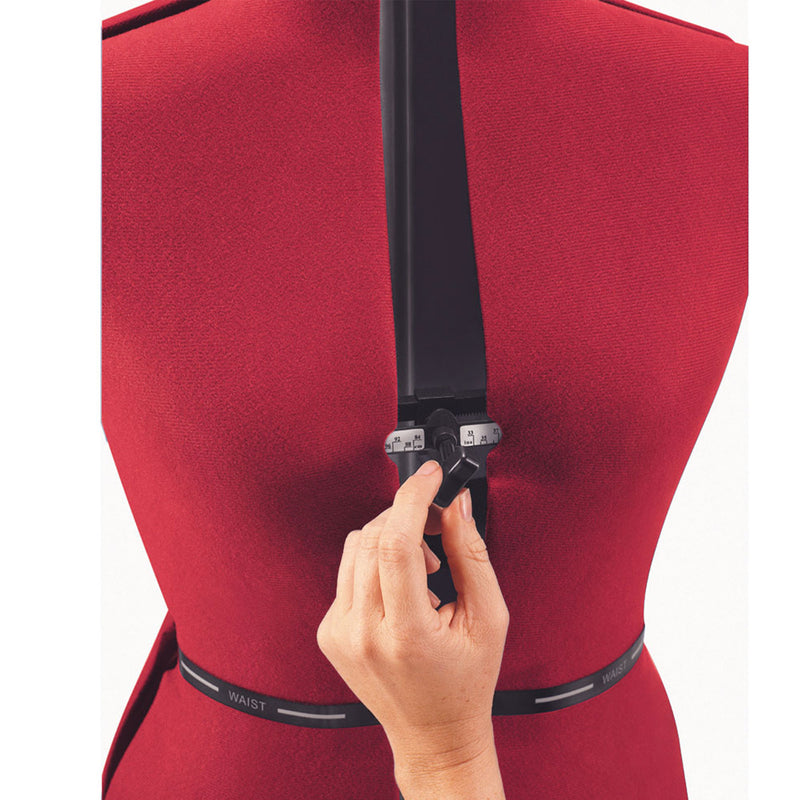 Singer Adjustable Dress Form Fits 4-10 Small/Medium w/360 Degree Hem Guide, Red