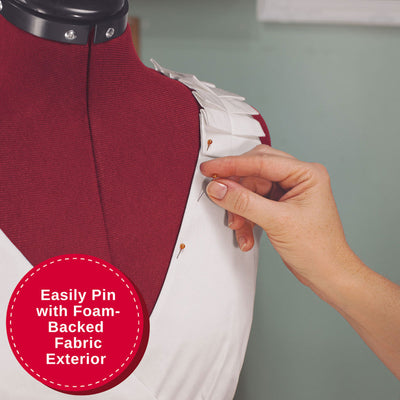 Singer Adjustable Dress Form Fits 4-10 Small/Medium w/360 Degree Hem Guide, Red
