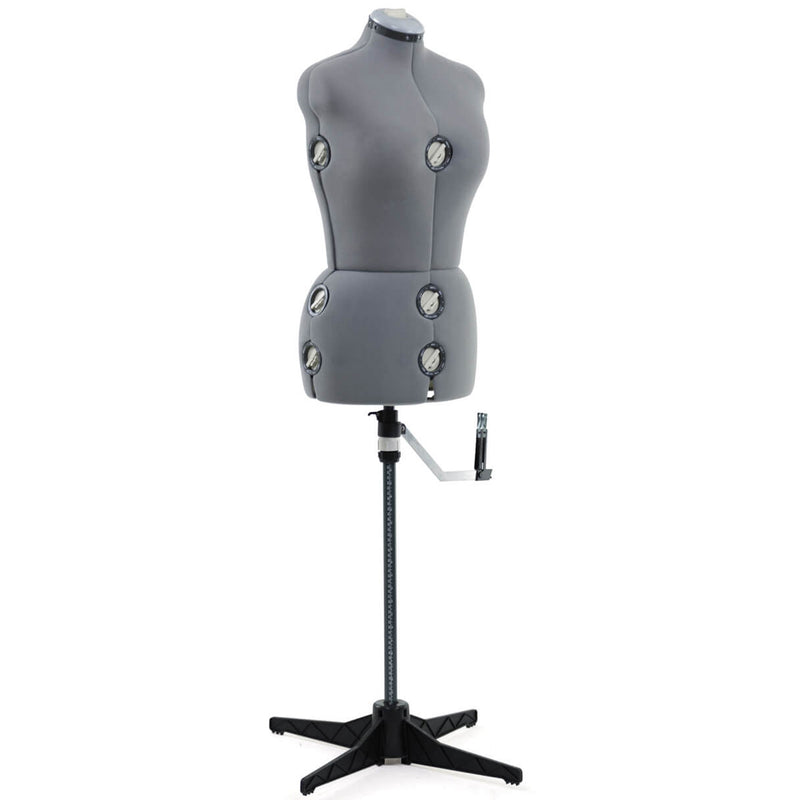 Singer Adjustable Dress Form Fit 10-18 Medium/Large w/360 Degree Hem Guide, Gray