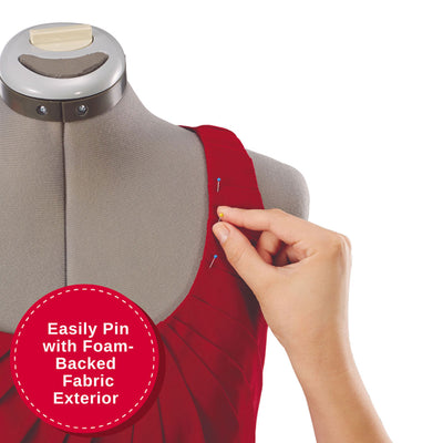 Singer Adjustable Dress Form Fit 10-18 Med/Lg w/360 Degree Hem Guide, Gray(Used)