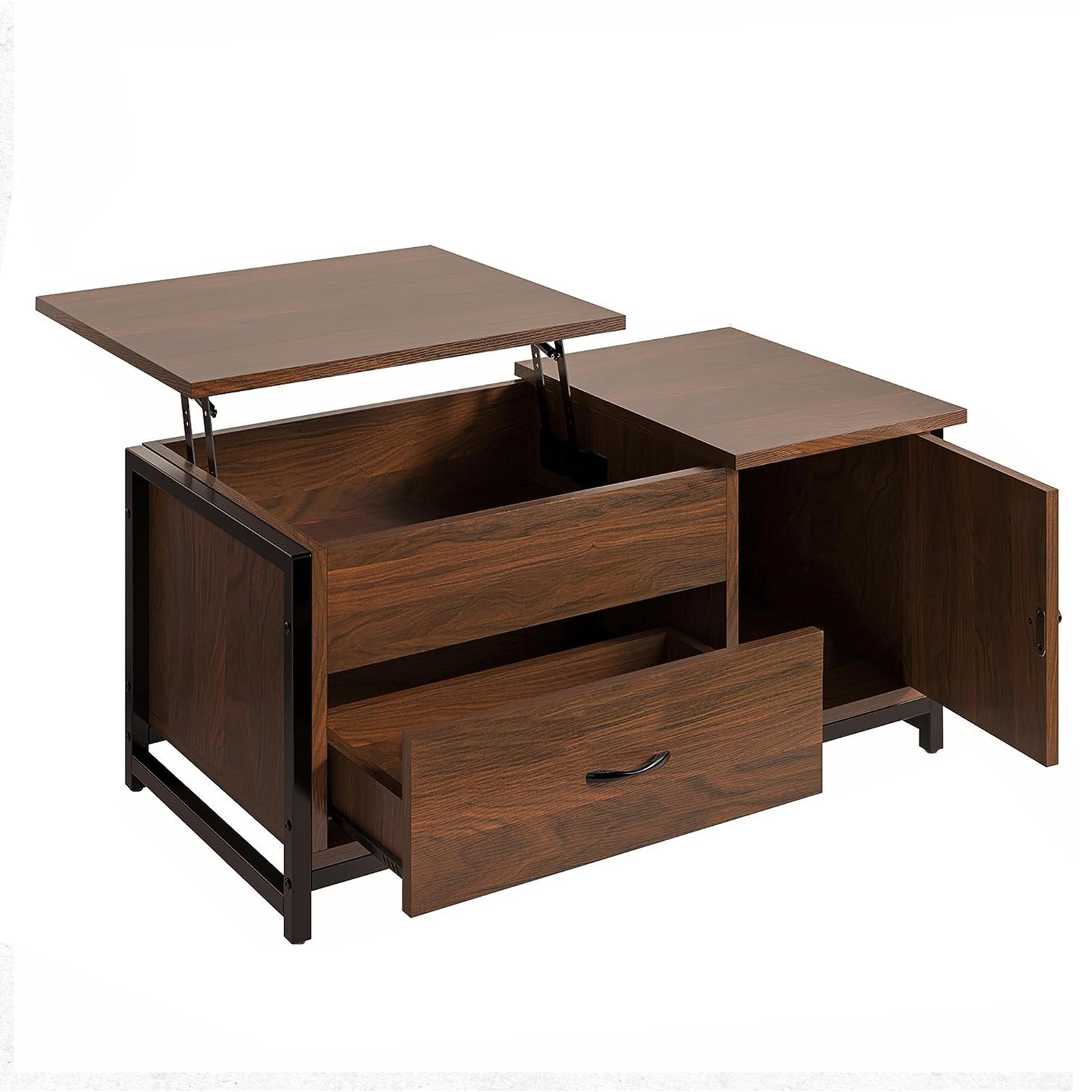 FABATO Lift Top Coffee Table w/Storage Drawer & Compartment, Espresso (Open Box) - VMInnovations