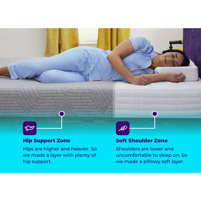 Pillow Cube Memory Foam Queen Mattress for Side Sleeper w/Hip & Shoulder Support