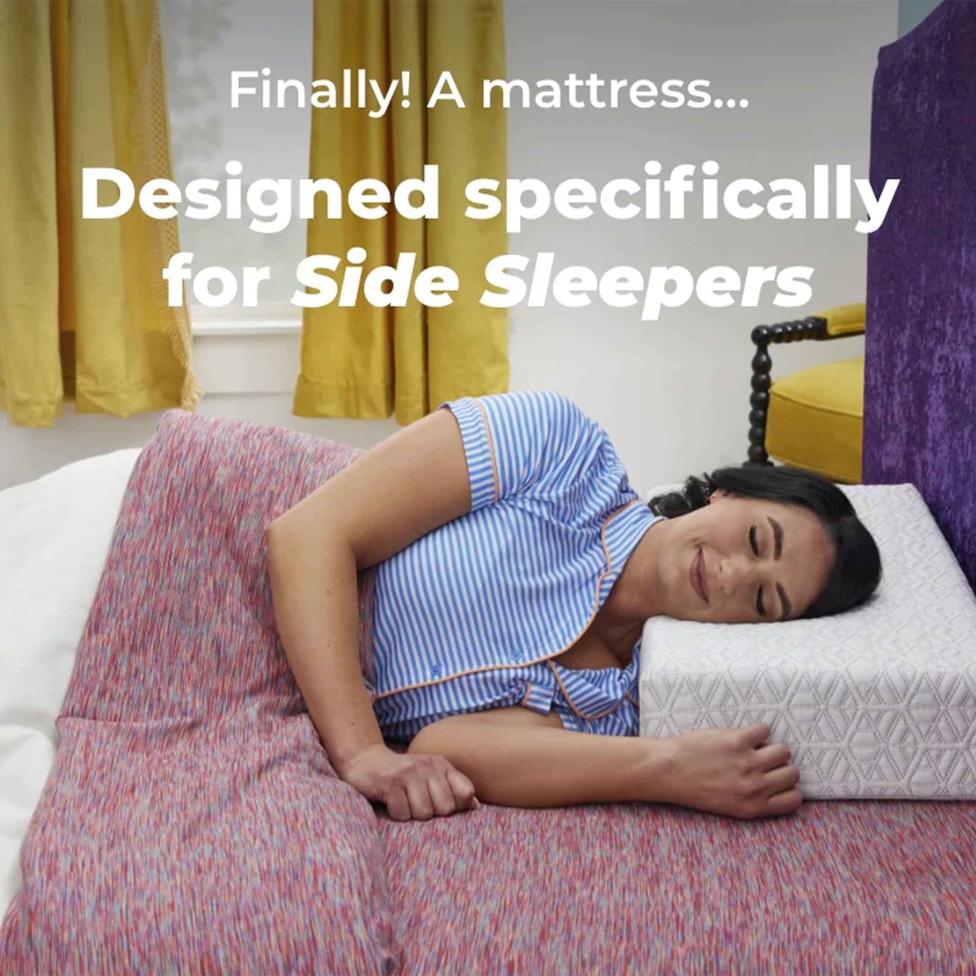 Pillow Cube Memory Foam King Mattress for Side Sleepers w/Hip & Shoulder Support - VMInnovations