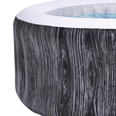 JLeisure Greywood 65" 4 Person Inflatable Round Outdoor Hot Tub Spa, Gray (Used) - VMInnovations