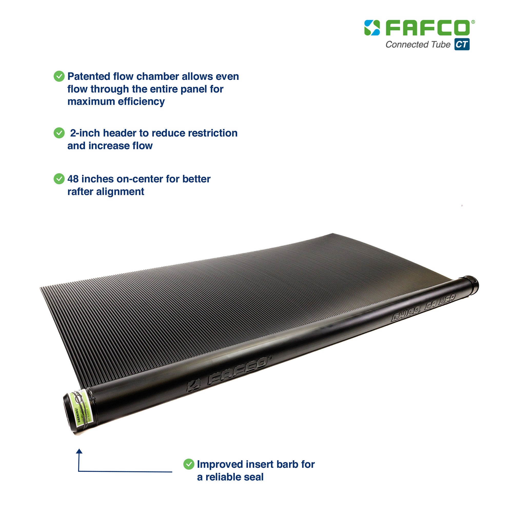 Connected Tube 4x12 Ft Highest Efficiency Solar Pool Heating Panel (Open Box) - VMInnovations