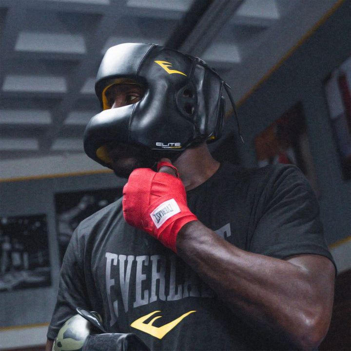 Everlast Elite Synthetic Leather Padded Headgear for Training, Medium/Large - VMInnovations