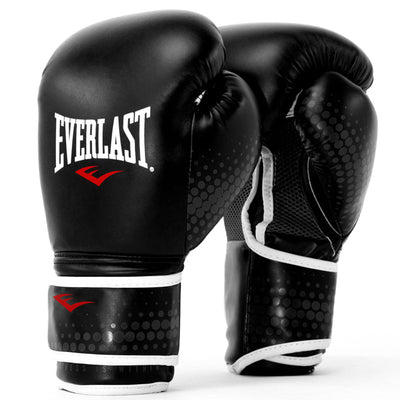 Everlast 16 oz Spark Wrist Wrap Fitness Training Boxing Gloves, Black/White