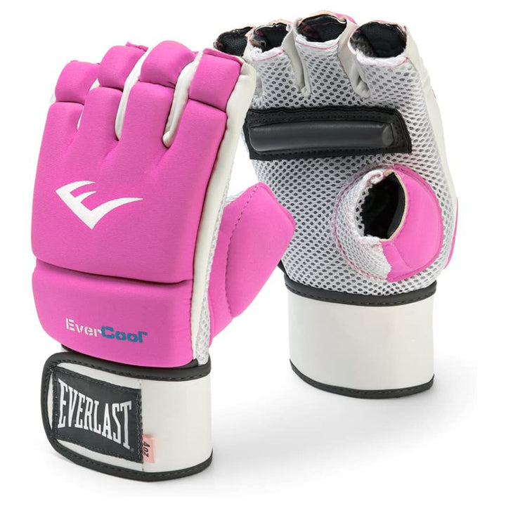 Everlast EverCool Wristwrap Kickboxing Gloves w/Mesh Palm & Padding, Pink (Used) - VMInnovations