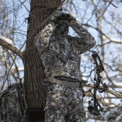 Hawk COMBAT Hunting Tree Stand, Set of 3 Climbing Sticks & Muddy Ambush Harness