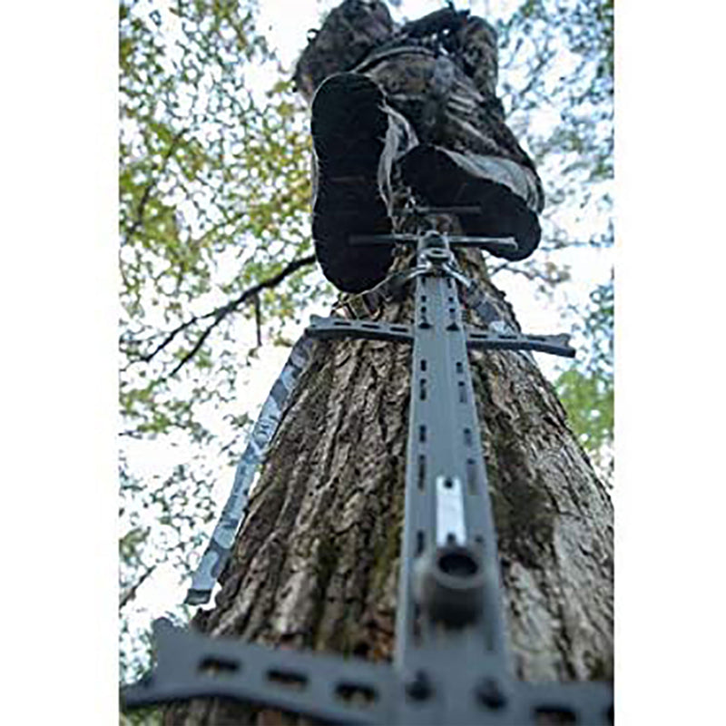 Hawk Helium Kickback Hang On Tree Stand w/Footrest & Set of 3 Climbing Sticks