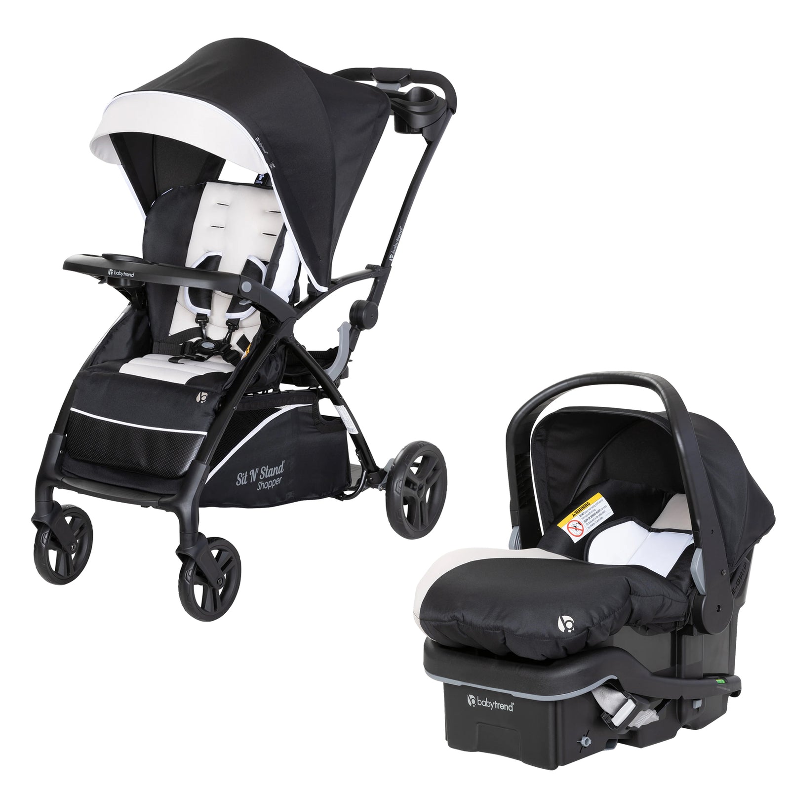 Baby Trend Sit N' Stand Stroller & EZ-Lift Plus Infant Car Seat, Modern Khaki - VMInnovations