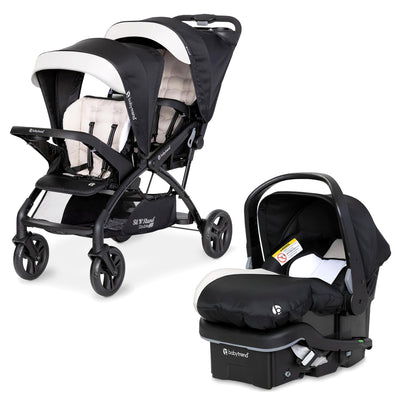 Baby Trend Sit N' Stand Double Stroller with EZ-Lift Plus Infant Car Seat, Khaki - VMInnovations