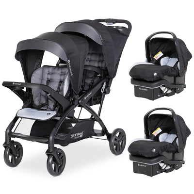 Baby Trend Sit N' Stand Double Stroller with EZ-Lift Car Seat (2 Pack), Stormy - VMInnovations