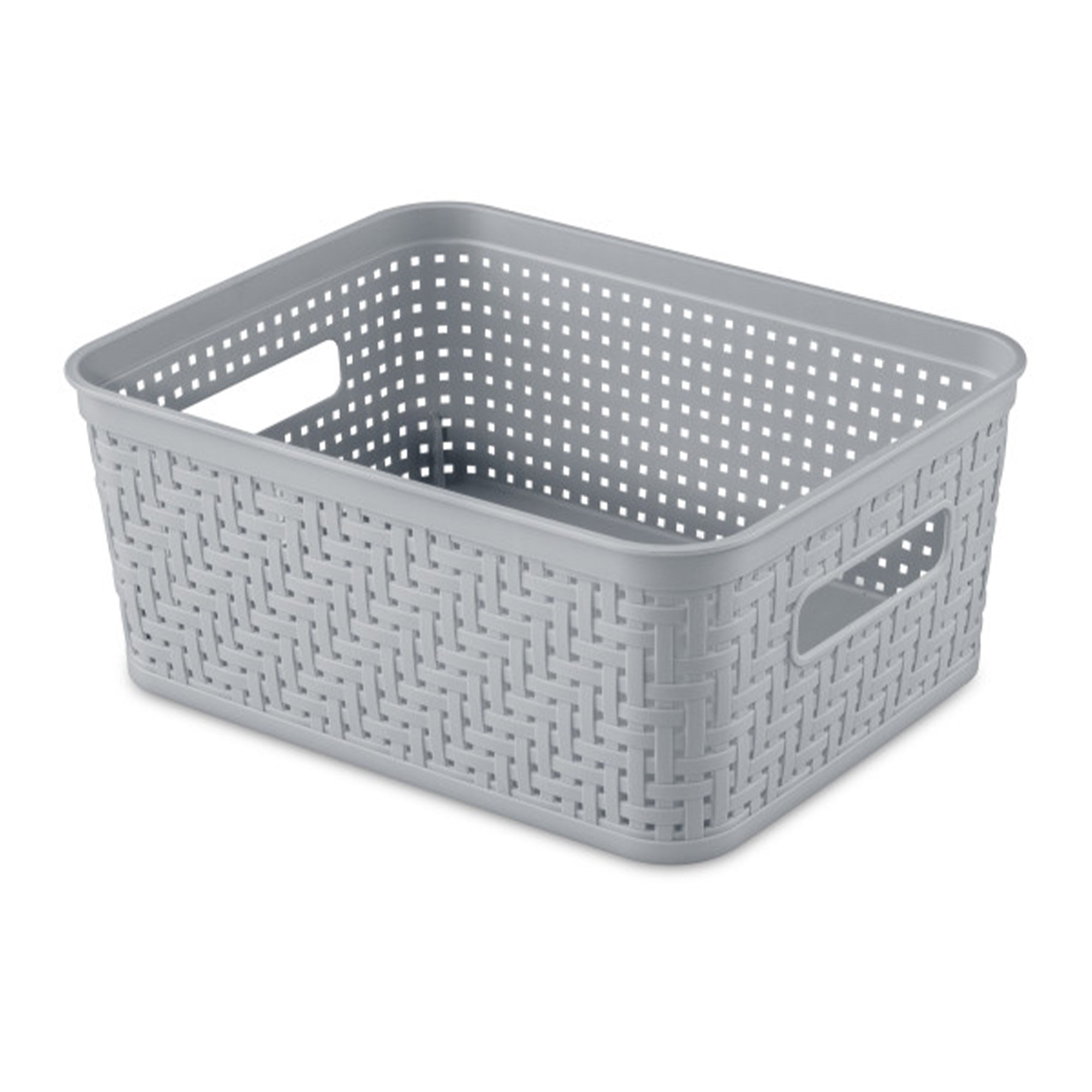 Sterilite 10x8x4.25 Inch Woven Rectangular Short Basket for Home Organization