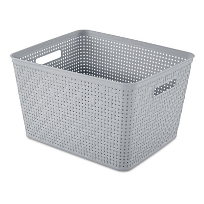Sterilite 14x11.5x8.5 Inch Woven Rectangular Tall Basket for Home Organization