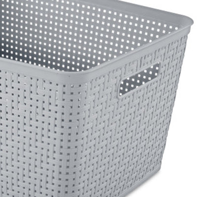 Sterilite 14x11.5x8.5 Inch Woven Rectangular Tall Basket for Home Organization
