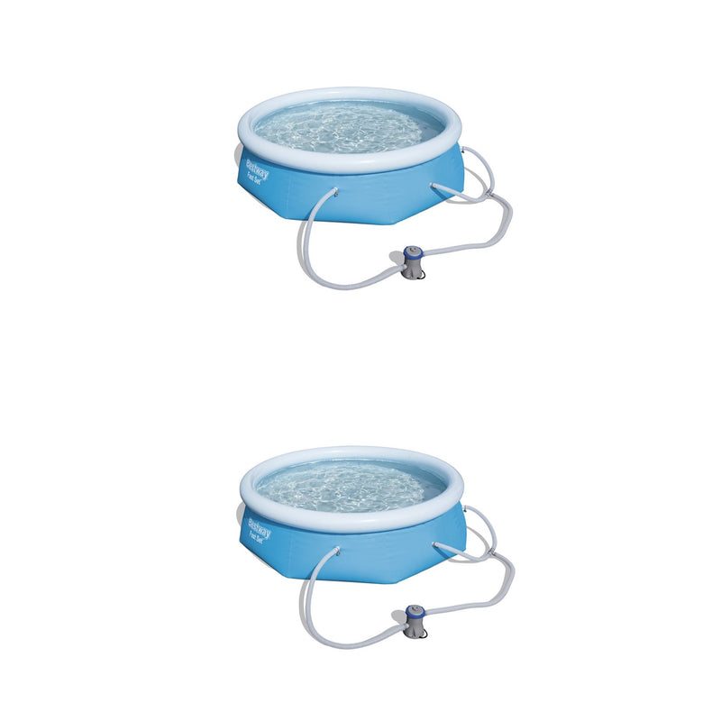 Bestway 8" x 26" Inflatable Above Ground Swimming Pool with Filter Pump (2 Pack)