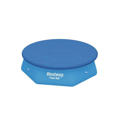 Bestway Flowclear Fast Set 8' Swimming Pool Cover for Above Ground Pools, 2 Pack