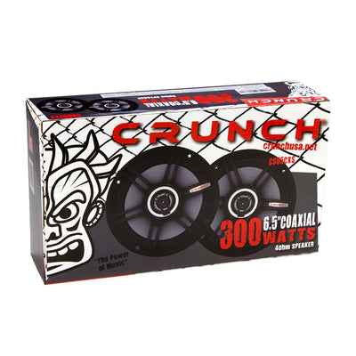 Crunch 300 Watts 6.5-Inch Coax Shallow 4 Ohms CS Speakers, Black (Open Box)