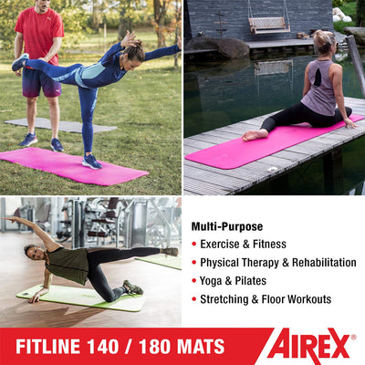 AIREX Fitline 140 Closed Cell Foam Fitness Mat for Gym Use, Yoga & Pilates, Pink