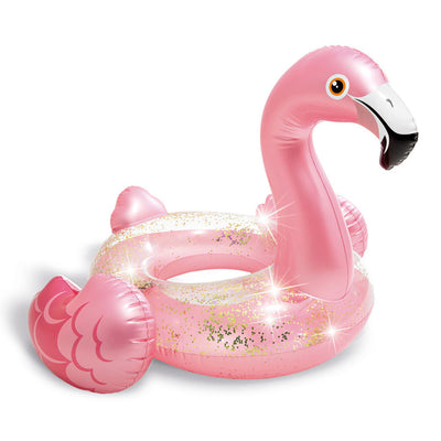 Intex Sparkling Glitter Filled 12 Gauge Vinyl Flamingo Inflatable Pool Swim Tube - VMInnovations