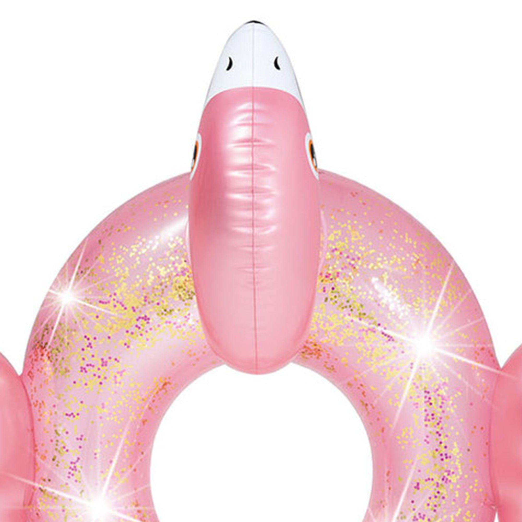 Intex Sparkling Glitter Filled 12 Gauge Vinyl Flamingo Inflatable Pool Swim Tube - VMInnovations