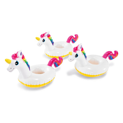 Intex 16" x 8" Vinyl Floating Unicorn Inflatable Drink Floaties (3 Pack) (Used)