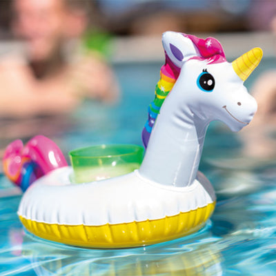 Intex 16" x 8" Vinyl Floating Unicorn Inflatable Drink Floaties (3 Pack) (Used)